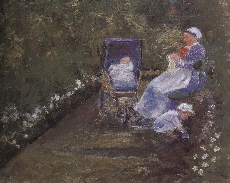 Mary Cassatt At the garden oil painting image